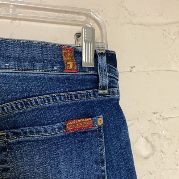 7 For All Mankind/7FAM Cropped Boot High Rise Dark Wash Jeans size 28 - Picture 8 of 11